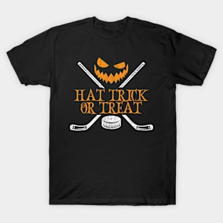 Hat Trick Or Treat Ice Hockey Halloween T-Shirt